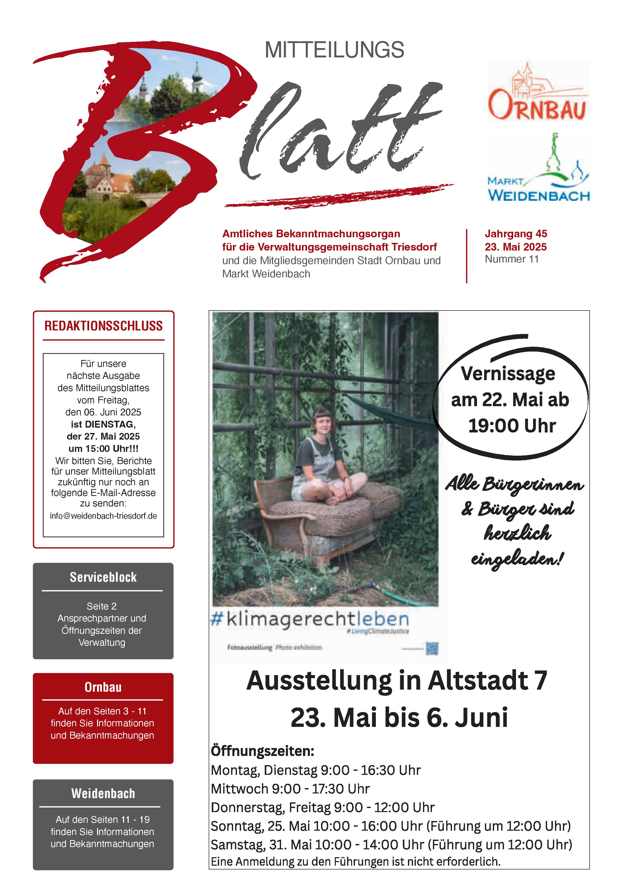 Mitteilungsblatt Nr. 11 vom 23.05.2025