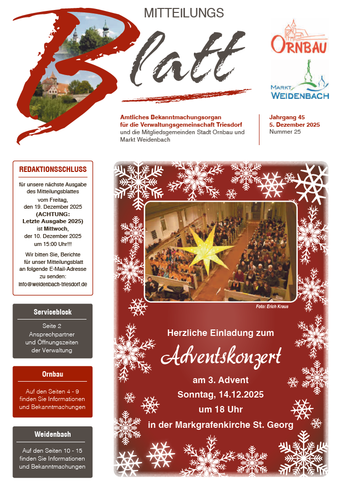 Mitteilungsblatt Nr. 25 vom 05.12.2025