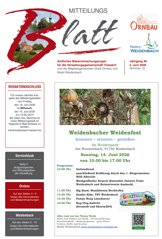 Mitteilungsblatt Nr. 12 vom 05.06.2026