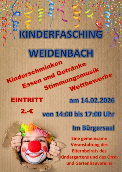 Kinderfasching am 14.02.2026