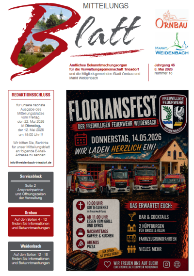 Mitteilungsblatt Nr. 10 vom 08.05.2026
