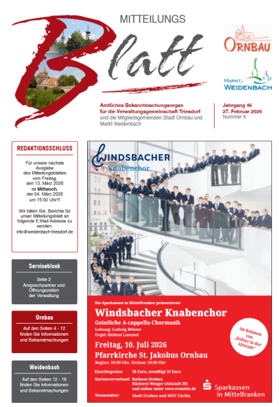 Mitteilungsblatt Nr. 5 vom 27.02.2026