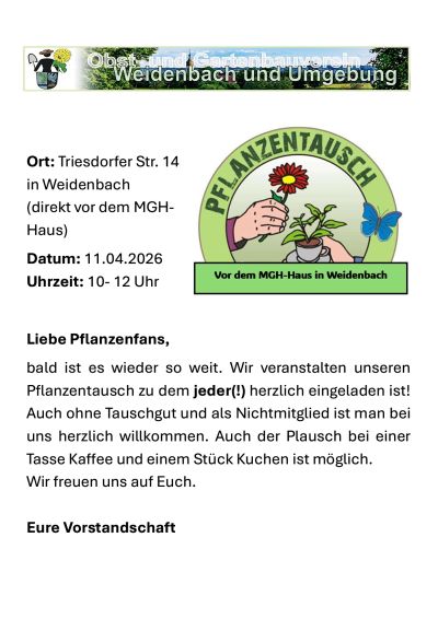 Plakat Pflanzentausch