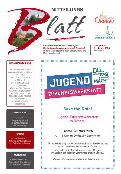 Mitteilungsblatt Nr. 3 vom 31.01.2025